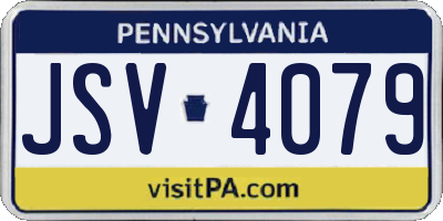 PA license plate JSV4079