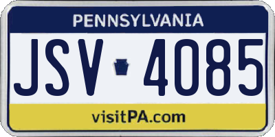 PA license plate JSV4085