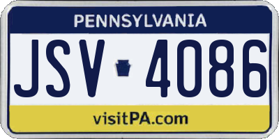 PA license plate JSV4086