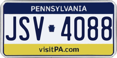 PA license plate JSV4088