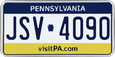 PA license plate JSV4090