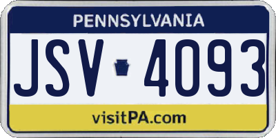 PA license plate JSV4093