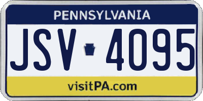 PA license plate JSV4095