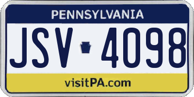 PA license plate JSV4098