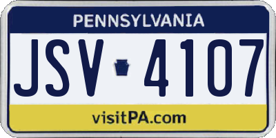 PA license plate JSV4107