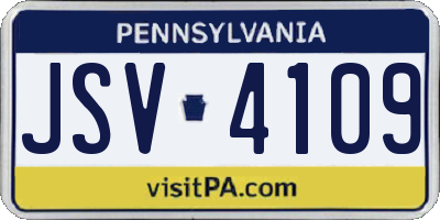 PA license plate JSV4109