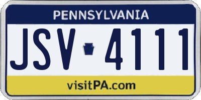 PA license plate JSV4111