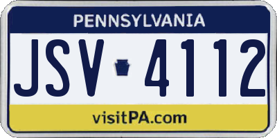 PA license plate JSV4112