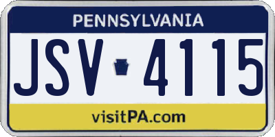 PA license plate JSV4115
