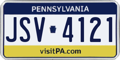 PA license plate JSV4121