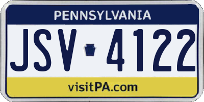 PA license plate JSV4122