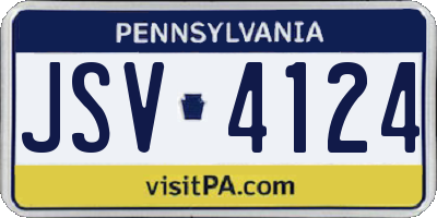 PA license plate JSV4124