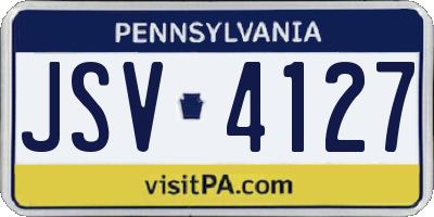 PA license plate JSV4127