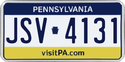 PA license plate JSV4131
