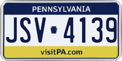 PA license plate JSV4139