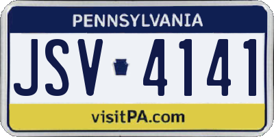 PA license plate JSV4141