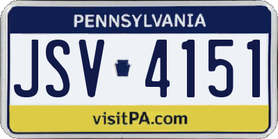 PA license plate JSV4151