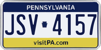 PA license plate JSV4157