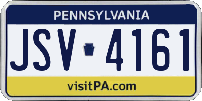 PA license plate JSV4161