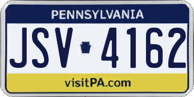 PA license plate JSV4162