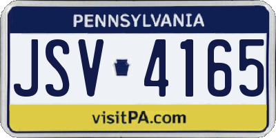 PA license plate JSV4165