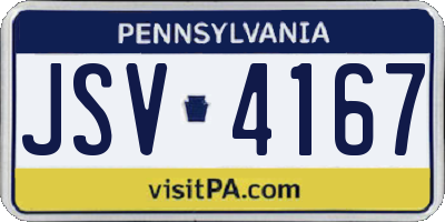 PA license plate JSV4167