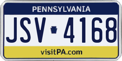 PA license plate JSV4168