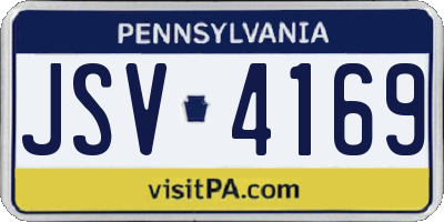 PA license plate JSV4169