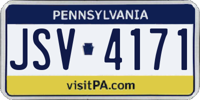 PA license plate JSV4171