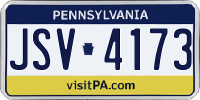 PA license plate JSV4173