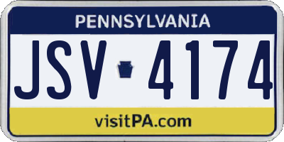 PA license plate JSV4174