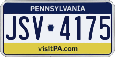PA license plate JSV4175