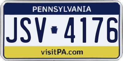 PA license plate JSV4176