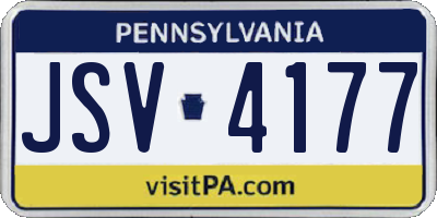 PA license plate JSV4177