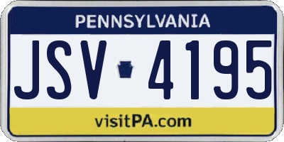 PA license plate JSV4195