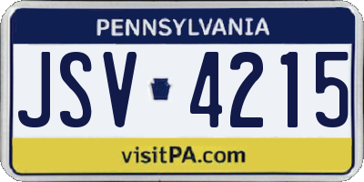 PA license plate JSV4215