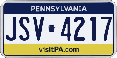PA license plate JSV4217