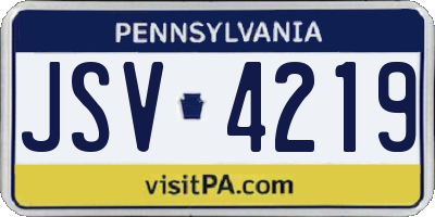 PA license plate JSV4219