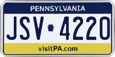 PA license plate JSV4220