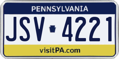 PA license plate JSV4221