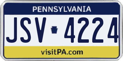 PA license plate JSV4224