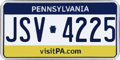 PA license plate JSV4225