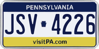 PA license plate JSV4226