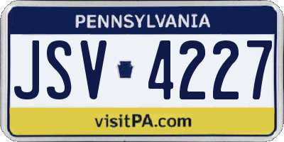 PA license plate JSV4227