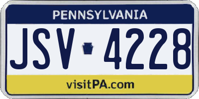 PA license plate JSV4228