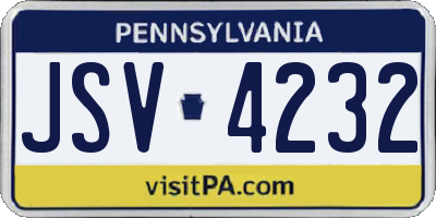 PA license plate JSV4232