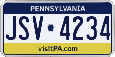 PA license plate JSV4234