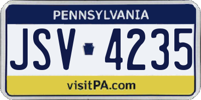PA license plate JSV4235