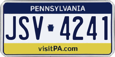 PA license plate JSV4241