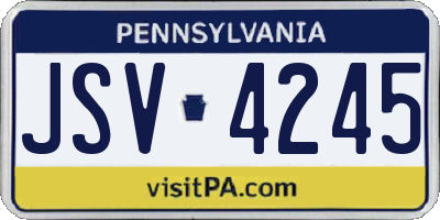 PA license plate JSV4245